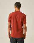 Mens Polo Slim Fit Mandarin Collar Sanforized Cotton Elastane Red Contrast Cuffs Side Vents - Brown 63_601H002_CAF191245_6
