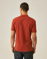 Mens Polo Slim Fit Mandarin Collar Sanforized Cotton Elastane Red Contrast Cuffs Side Vents - Brown 63_601H002_CAF191245_6