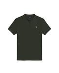 Mens Polo Slim Fit Mandarin Collar Sanforized Cotton Elastane Red Contrast Cuffs Side Vents - Green 63_601H002_VER190509_3