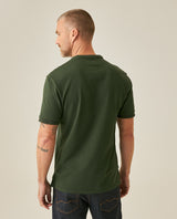 Mens Polo Slim Fit Mandarin Collar Sanforized Cotton Elastane Red Contrast Cuffs Side Vents - Green 63_601H002_VER190509_6