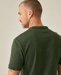 Mens Polo Slim Fit Mandarin Collar Sanforized Cotton Elastane Red Contrast Cuffs Side Vents - Green 63_601H002_VER190509_7