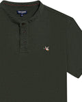 Mens Polo Slim Fit Mandarin Collar Sanforized Cotton Elastane Red Contrast Cuffs Side Vents - Green 63_601H002_VER190509_8