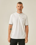 Mens Polo Slim Fit Mandarin Collar Piqué Cotton Elastane Contrast Band Cuffs Embroidered Duck - Raw 63_601H003_CRU110606_0