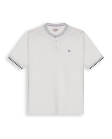 Mens Polo Slim Fit Mandarin Collar Piqué Cotton Elastane Contrast Band Cuffs Embroidered Duck - Raw 63_601H003_CRU110606_3