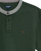 Mens Polo Slim Fit Mandarin Collar Piqué Cotton Elastane Contrast Band Cuffs Embroidered Duck - Green 63_601H003_VER190414_8