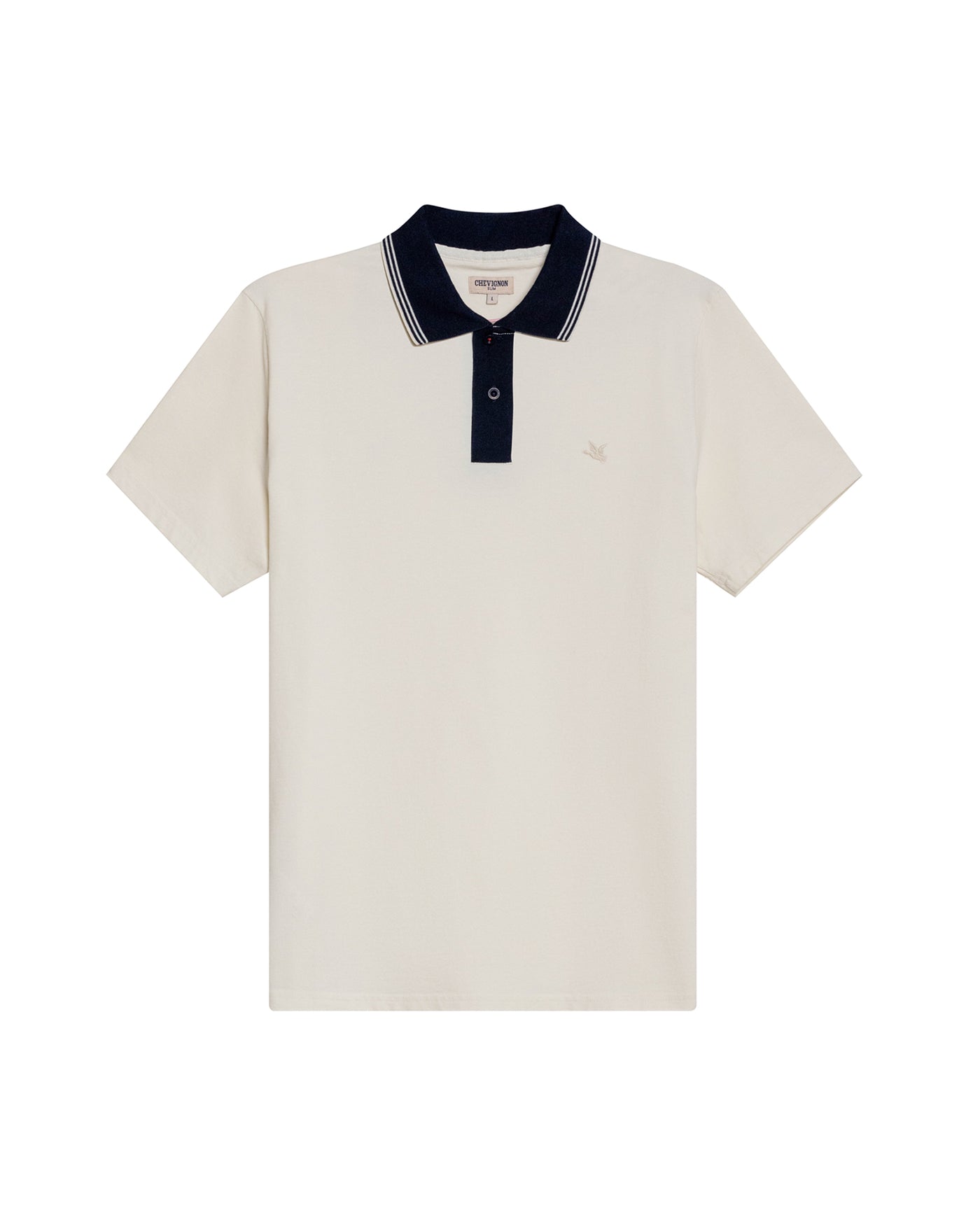 Mens Polo Slim Fit Short Sleeve Preppy Style Cotton Elastane Contrast Collar Placket Vibrant Duck - White 63_601H004_BLA120601_3