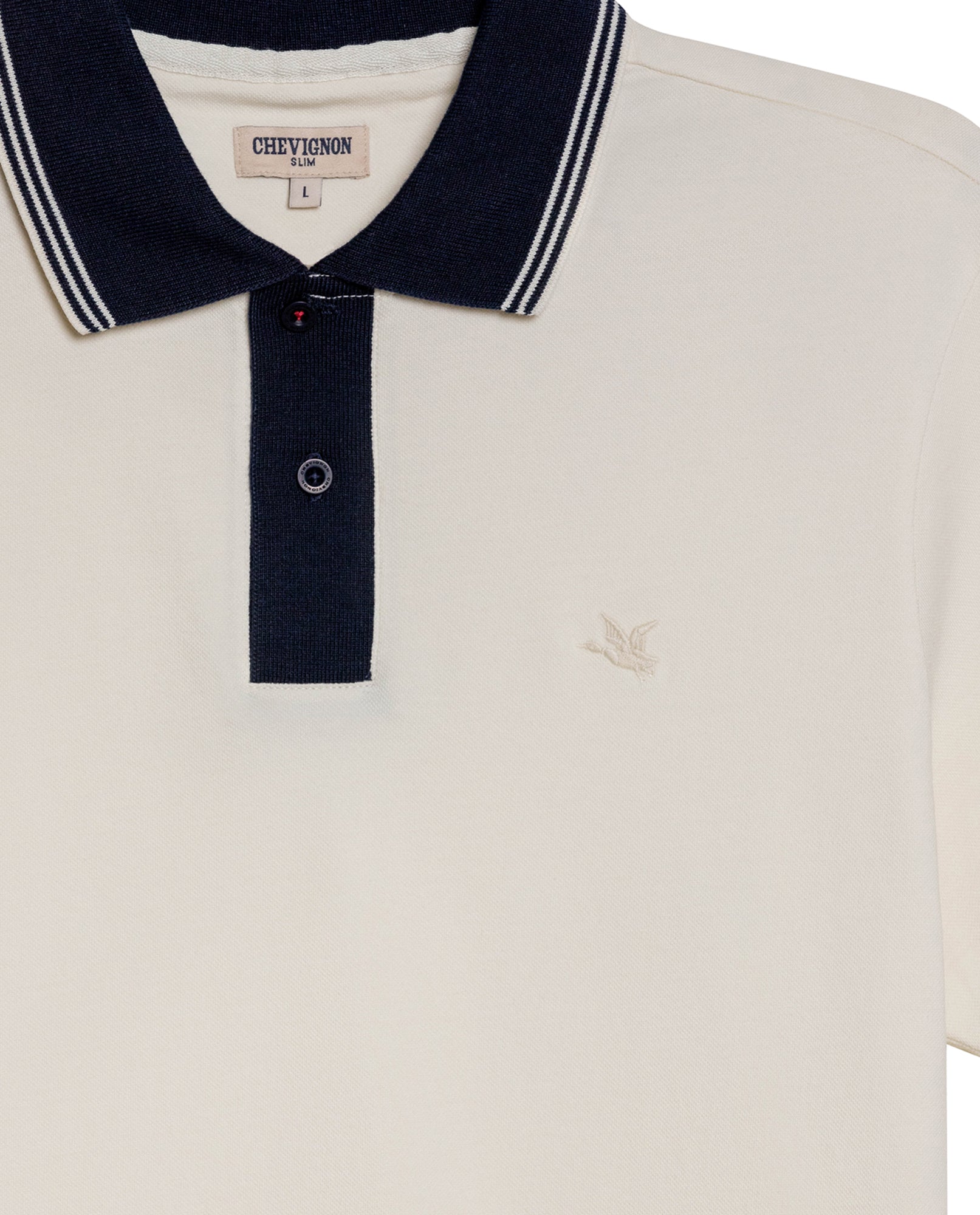 Mens Polo Slim Fit Short Sleeve Preppy Style Cotton Elastane Contrast Collar Placket Vibrant Duck - White 63_601H004_BLA120601_8