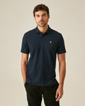 Mens Polo Slim Fit Short Sleeve Waffle Texture Cotton Polyester Vibrant Embroidered Duck - Blue 63_601H005_AZU193924_0