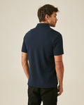 Mens Polo Slim Fit Short Sleeve Waffle Texture Cotton Polyester Vibrant Embroidered Duck - Blue 63_601H005_AZU193924_6