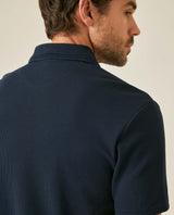 Mens Polo Slim Fit Short Sleeve Waffle Texture Cotton Polyester Vibrant Embroidered Duck - Blue 63_601H005_AZU193924_7