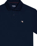 Mens Polo Slim Fit Short Sleeve Waffle Texture Cotton Polyester Vibrant Embroidered Duck - Blue 63_601H005_AZU193924_8