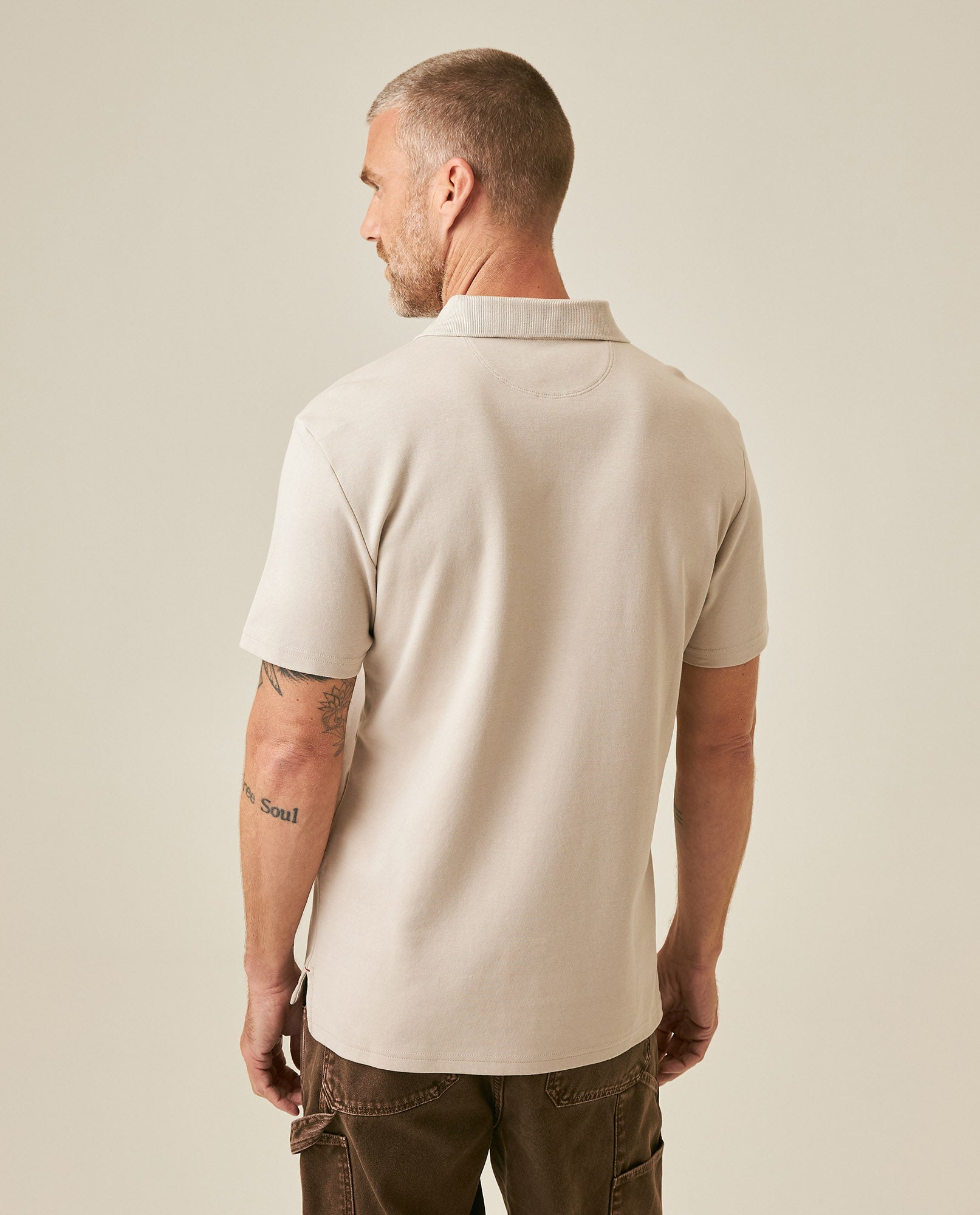 Mens Polo Shirt Slim Fit Short Sleeve Sanforized Cotton Polyester Distinctive Chest Print - Raw 63_601H006_CRU154502_6