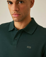 Mens Polo Shirt Slim Fit Short Sleeve Sanforized Cotton Polyester Distinctive Chest Print - Dark Green 63_601H006_VER195406_5