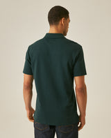 Mens Polo Shirt Slim Fit Short Sleeve Sanforized Cotton Polyester Distinctive Chest Print - Dark Green 63_601H006_VER195406_6