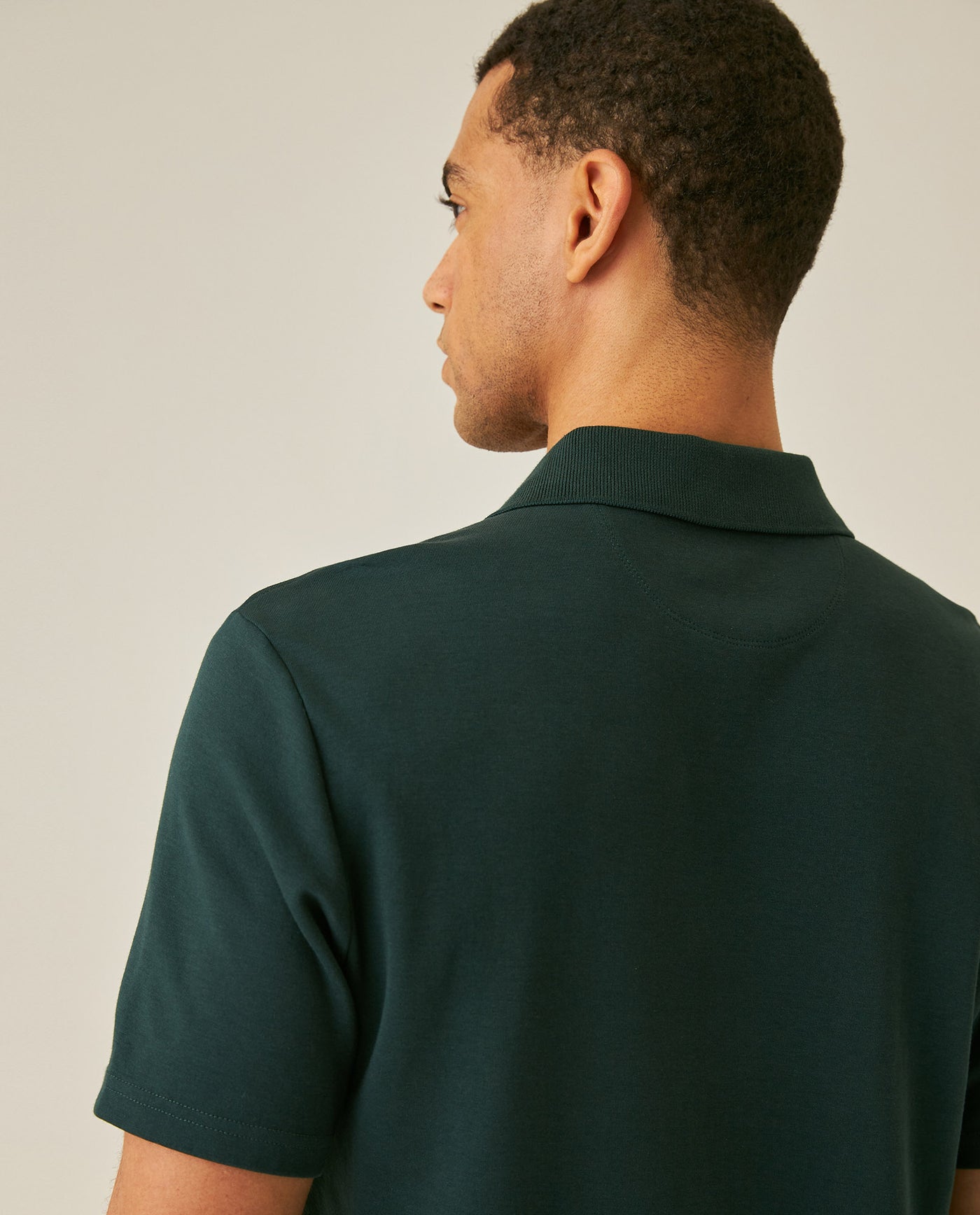 Mens Polo Shirt Slim Fit Short Sleeve Sanforized Cotton Polyester Distinctive Chest Print - Dark Green 63_601H006_VER195406_7