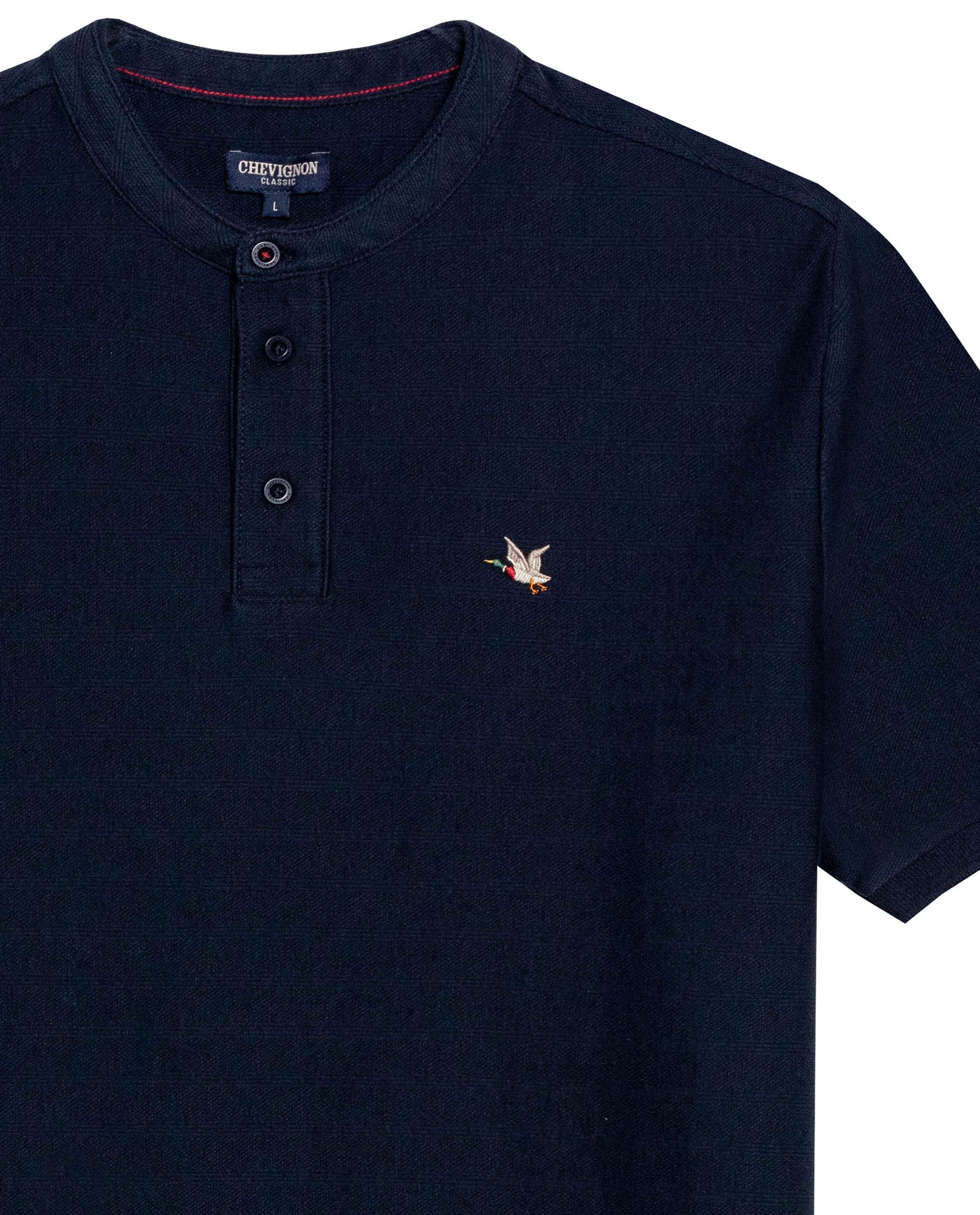 Mens Polo Shirt Classic Fit Mandarin Collar Short Sleeve Piqué Jacquard Cotton Contrast Details - Blue 63_601H007_AZU193924_8