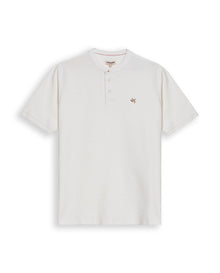 Mens Polo Shirt Classic Fit Mandarin Collar Short Sleeve Piqué Jacquard Cotton Contrast Details - Raw 63_601H007_CRU110606_3