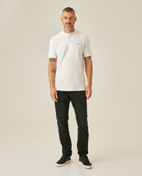 Mens Polo Shirt Classic Fit Mandarin Collar Short Sleeve Piqué Jacquard Cotton Contrast Details - Raw 63_601H007_CRU110606_4