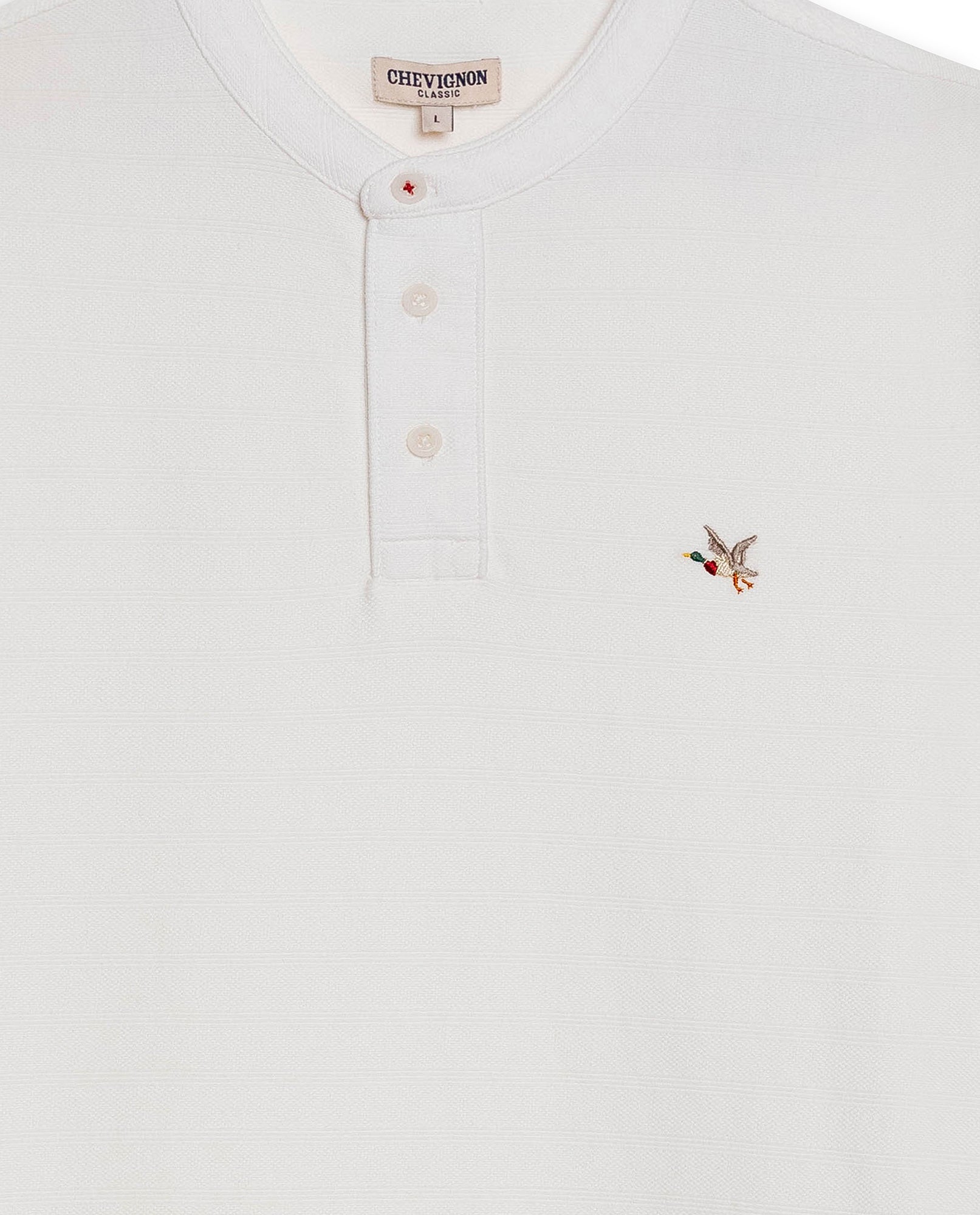 Mens Polo Shirt Classic Fit Mandarin Collar Short Sleeve Piqué Jacquard Cotton Contrast Details - Raw 63_601H007_CRU110606_8