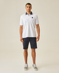 Mens Polo Shirt Classic Fit Short Sleeve Piqué Cotton Elastane Contrast Collar Mini Appliqué - White 63_601H008_BLA110601_4