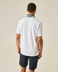 Mens Polo Shirt Classic Fit Short Sleeve Piqué Cotton Elastane Contrast Collar Mini Appliqué - White 63_601H008_BLA110601_6