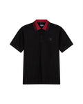 Mens Polo Shirt Classic Fit Short Sleeve Piqué Cotton Elastane Contrast Collar Mini Appliqué - Black 63_601H008_NEG194007_3