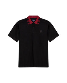 Mens Polo Shirt Classic Fit Short Sleeve Piqué Cotton Elastane Contrast Collar Mini Appliqué - Black 63_601H008_NEG194007_3