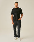 Mens Polo Shirt Classic Fit Short Sleeve Piqué Cotton Elastane Contrast Collar Mini Appliqué - Black 63_601H008_NEG194007_4