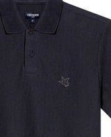 Mens Polo Shirt Slim Fit Short Sleeve Vertical Rib Cotton Embossed Embroidered Duck Knit Details - Gray 63_601H009_GRI190000_8