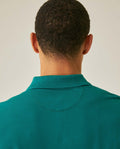Mens Polo Shirt Classic Fit Zip Closure Piqué Cotton Elastane Minimalist Outline Duck Embroidery - Green 63_601H010_VER185322_7