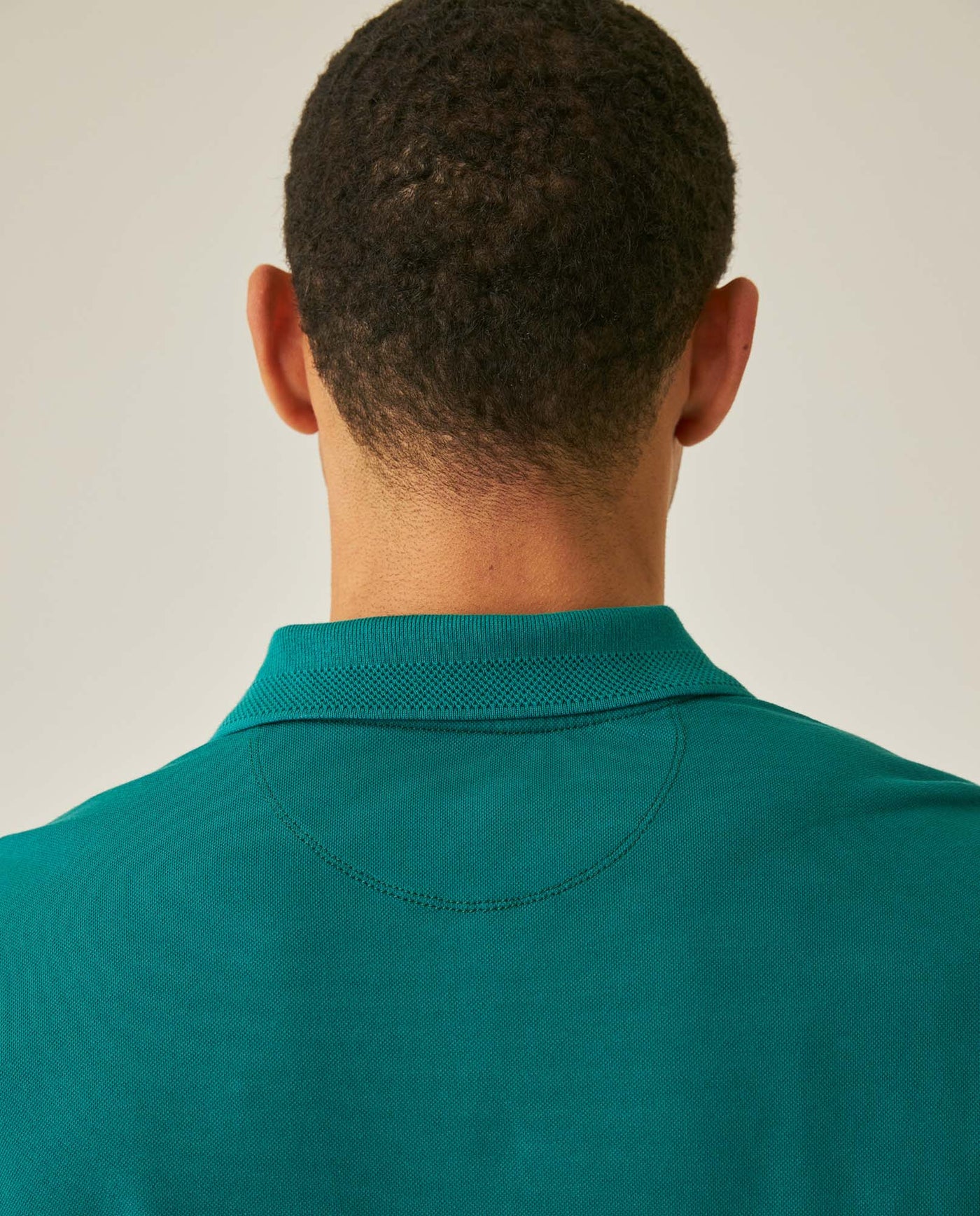 Mens Polo Shirt Classic Fit Zip Closure Piqué Cotton Elastane Minimalist Outline Duck Embroidery - Green 63_601H010_VER185322_7