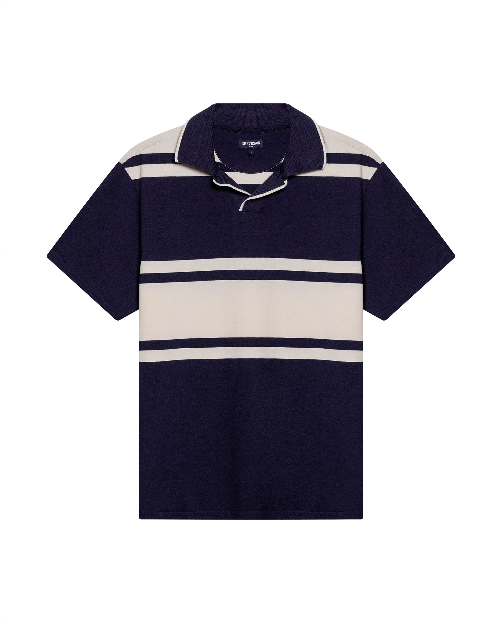 Mens Polo Shirt Slim Fit Summer Pre-Dyed Stripe Cotton Elastane Linen Effect Vibrant Red Details - Blue 63_601H011_AZU193924_3