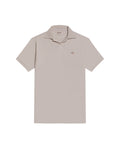 Mens Polo Shirt Slim Fit Short Sleeve V Placket Piqué Cotton Elastane Wide Collar Channel Vibrant Duck - Beige 63_601H012_BEI140002_0