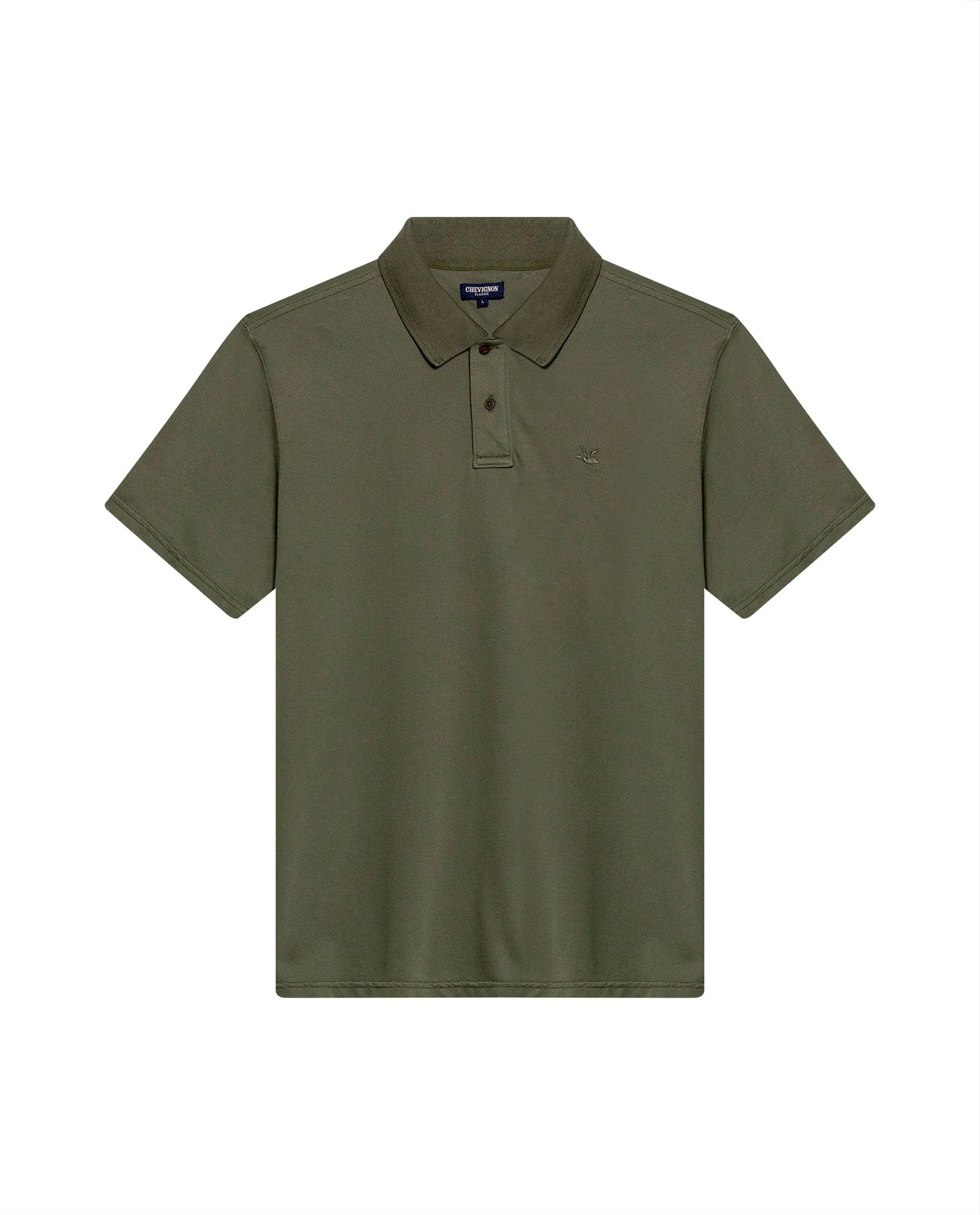 Mens Polo Shirt Classic Fit Short Sleeve Diagonal Piqué Cotton Polyester Embroidered Duck - Green 63_601H014_VER180515_3