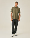 Mens Polo Shirt Classic Fit Short Sleeve Diagonal Piqué Cotton Polyester Embroidered Duck - Green 63_601H014_VER180515_4