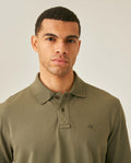 Mens Polo Shirt Classic Fit Short Sleeve Diagonal Piqué Cotton Polyester Embroidered Duck - Green 63_601H014_VER180515_5