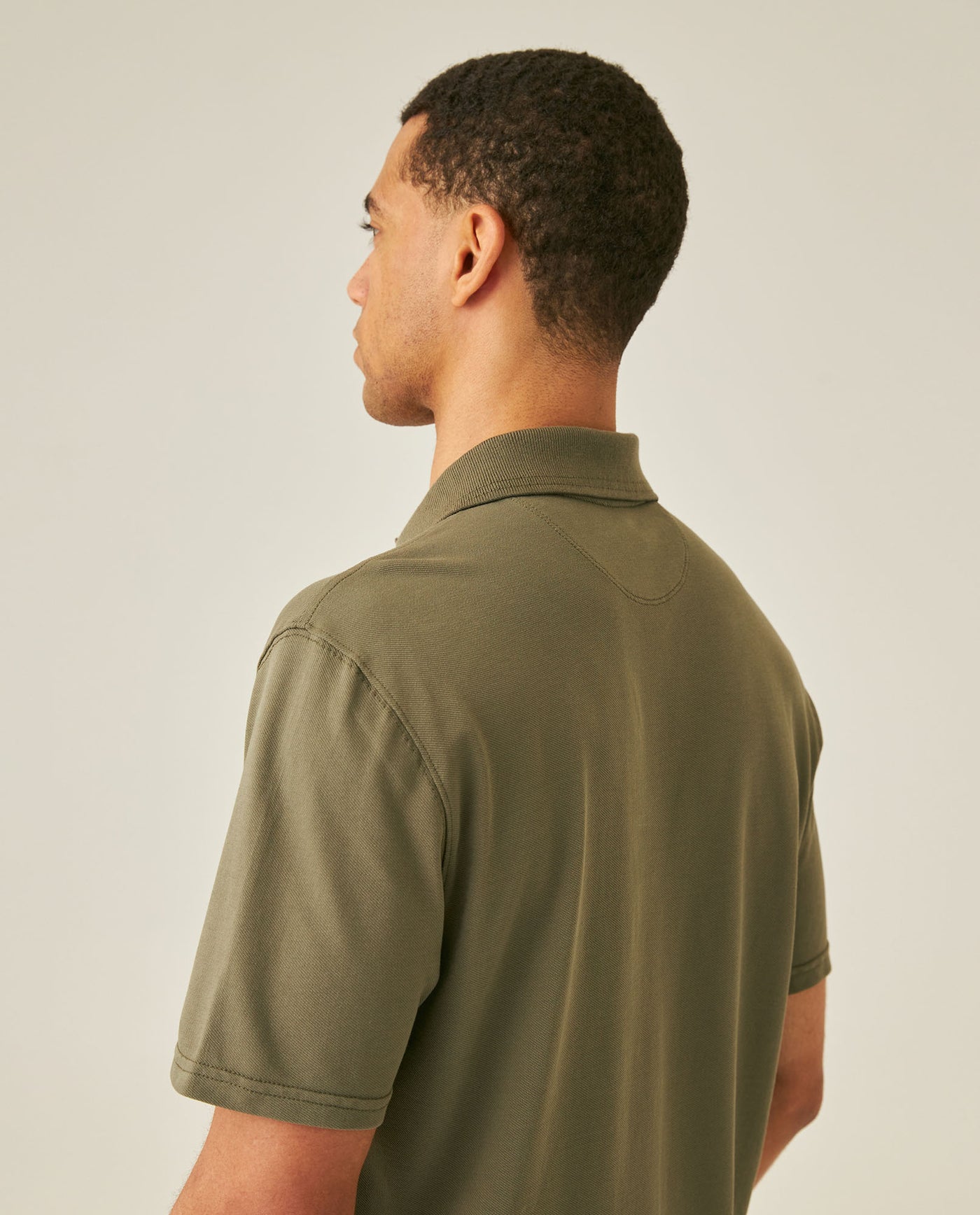 Mens Polo Shirt Classic Fit Short Sleeve Diagonal Piqué Cotton Polyester Embroidered Duck - Green 63_601H014_VER180515_7