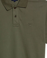 Mens Polo Shirt Classic Fit Short Sleeve Diagonal Piqué Cotton Polyester Embroidered Duck - Green 63_601H014_VER180515_8