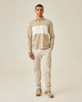 Mens Polo Shirt Classic Fit Long Sleeve Varsity Zip Closure Heavy Cotton Embossed Graphics - Gray 63_601H015_GRI171107_4
