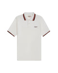 Mens Polo Shirt Classic Fit Short Sleeve Piqué Cotton Elastane Knit Pinstripe Collar Cuffs Embroidered - Raw 63_601H016_CRU110606_3