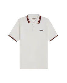 Mens Polo Shirt Classic Fit Short Sleeve Piqué Cotton Elastane Knit Pinstripe Collar Cuffs Embroidered - Raw 63_601H016_CRU110606_3