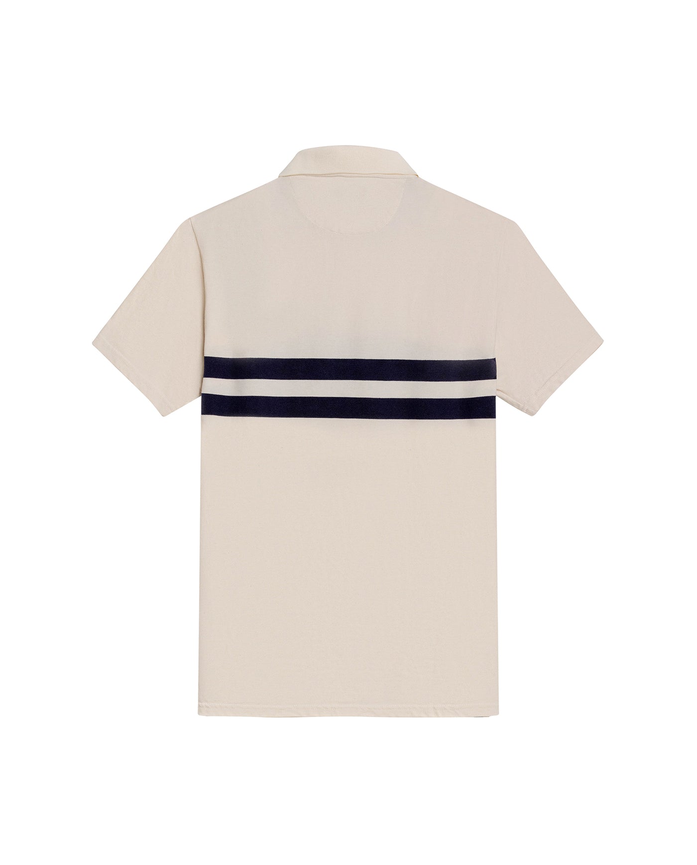 Mens Polo Shirt Classic Fit Short Sleeve Pre-Dyed Stripe Cotton Elastane Linen Effect Block Stripe - Raw 63_601H017_CRU110606_5