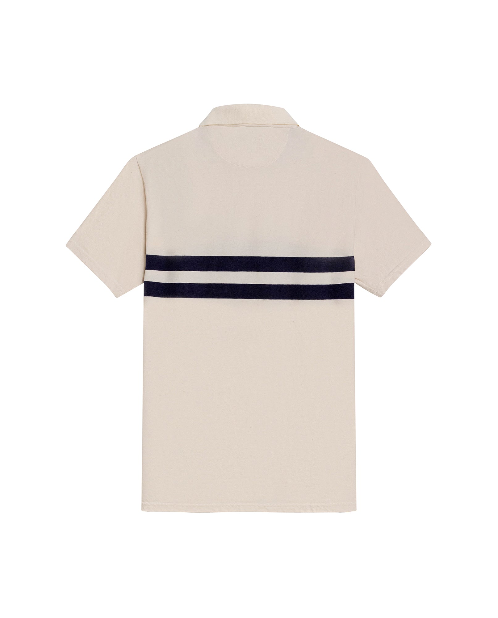 Mens Polo Shirt Classic Fit Short Sleeve Pre-Dyed Stripe Cotton Elastane Linen Effect Block Stripe - Raw 63_601H017_CRU110606_5