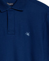 Mens Polo Shirt Classic Fit Short Sleeve Honeycomb Piqué Cotton Hidden Placket Jacquard Collar - Blue 63_601H018_AZU194031_8