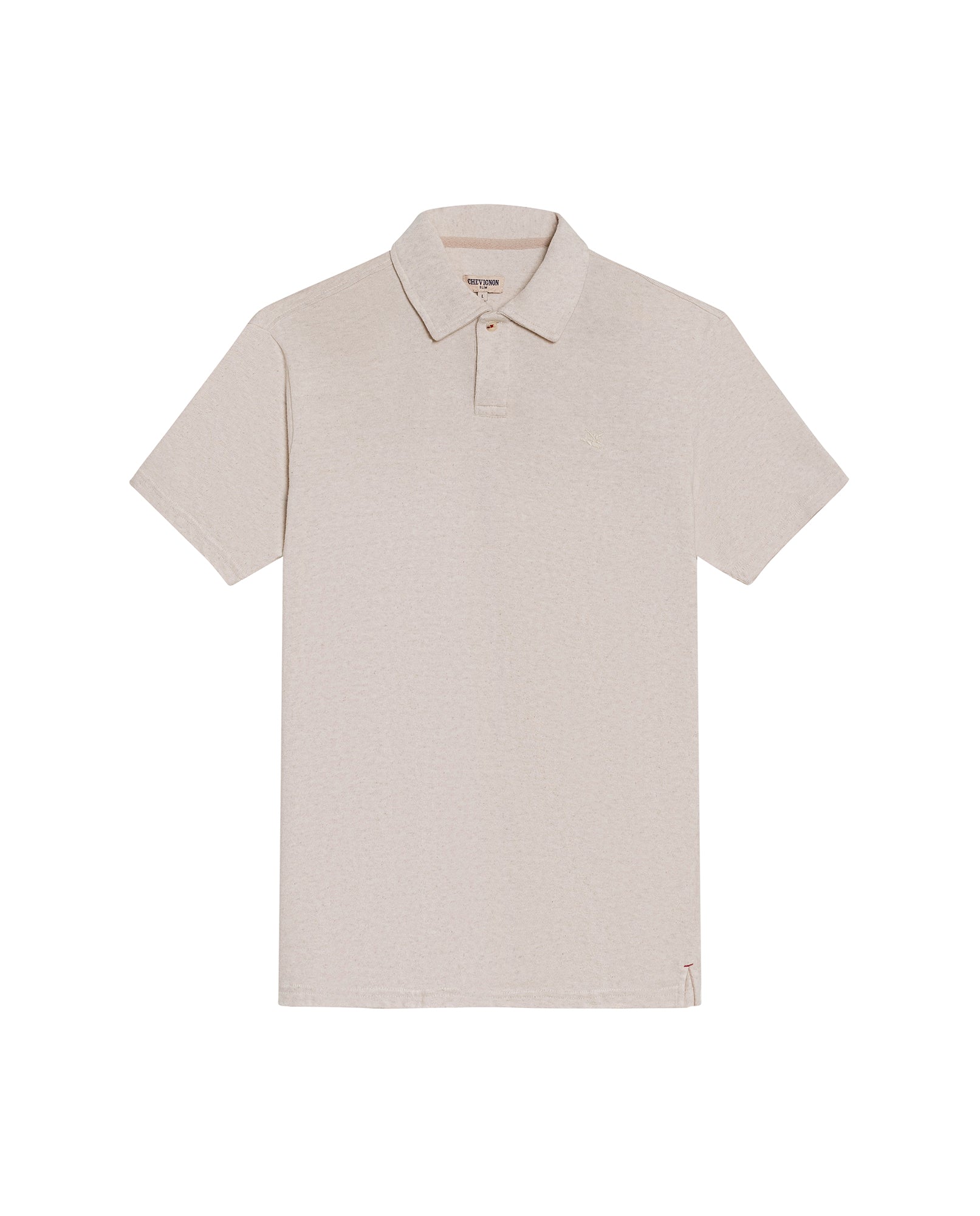 Mens Polo Shirt Slim Fit Short Sleeve Linen Piqué Cotton Viscose Linen Ribbed Seed Effect Red Vents - Raw 63_601H020_CRU110606_3