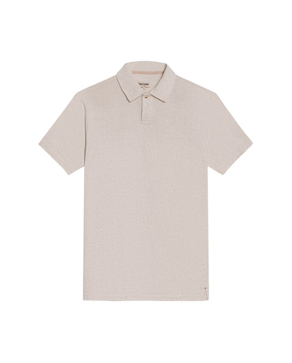 Mens Polo Shirt Slim Fit Short Sleeve Linen Piqué Cotton Viscose Linen Ribbed Seed Effect Red Vents - Raw 63_601H020_CRU110606_3