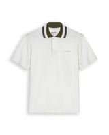 Mens Polo Shirt Slim Fit Short Sleeve Piqué Cotton Elastane Renewed Placket Contrast Block Collar - Raw 63_601H023_CRU110606_0