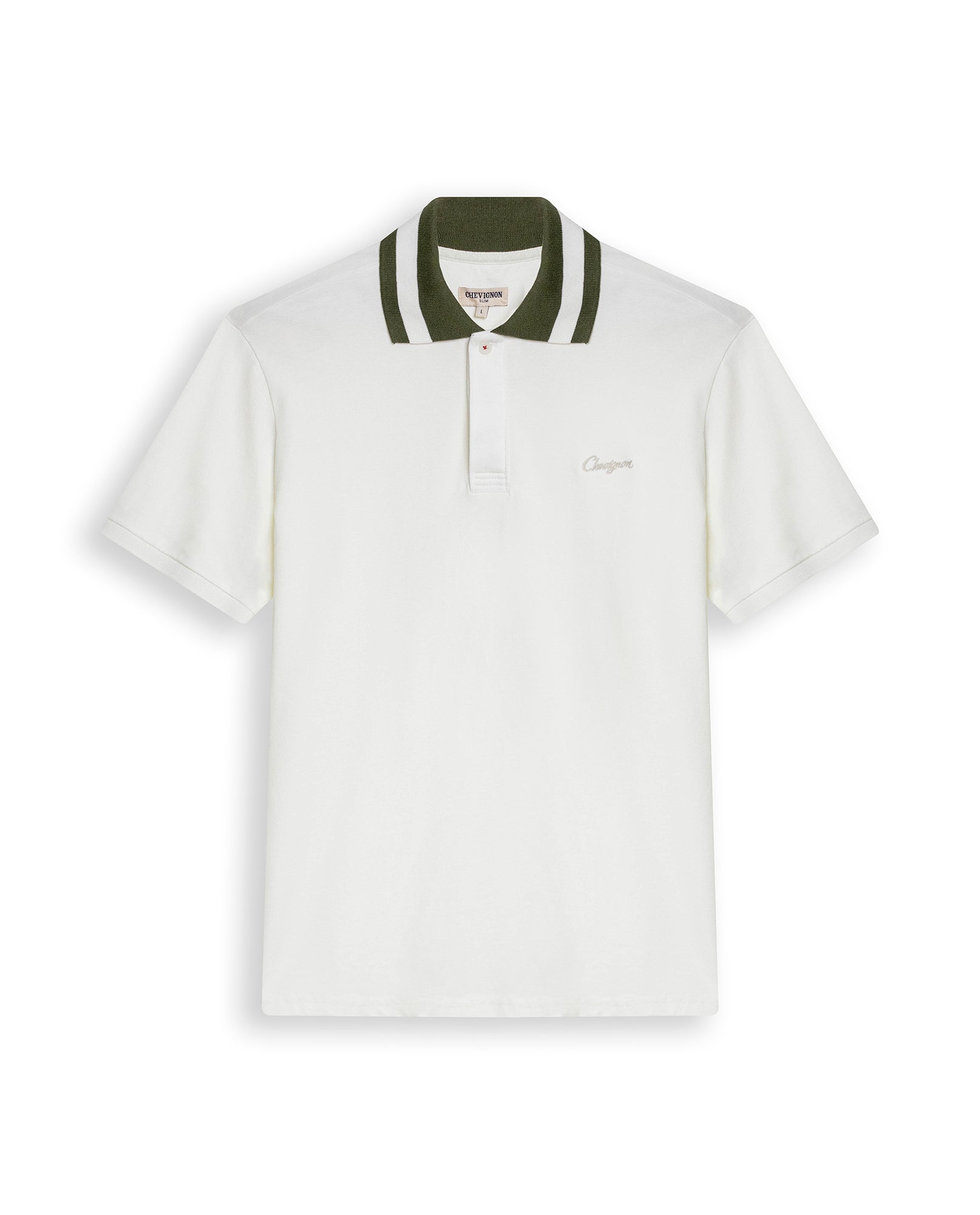 Mens Polo Shirt Slim Fit Short Sleeve Piqué Cotton Elastane Renewed Placket Contrast Block Collar - Raw 63_601H023_CRU110606_0