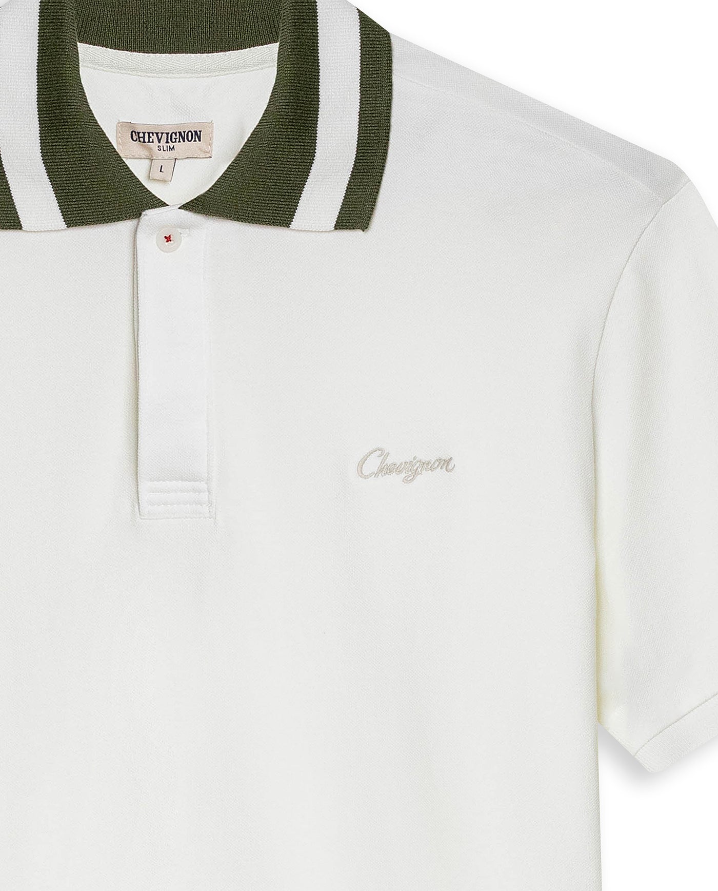 Mens Polo Shirt Slim Fit Short Sleeve Piqué Cotton Elastane Renewed Placket Contrast Block Collar - Raw 63_601H023_CRU110606_3