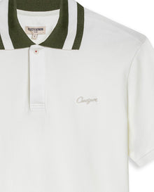 Mens Polo Shirt Slim Fit Short Sleeve Piqué Cotton Elastane Renewed Placket Contrast Block Collar - Raw 63_601H023_CRU110606_3